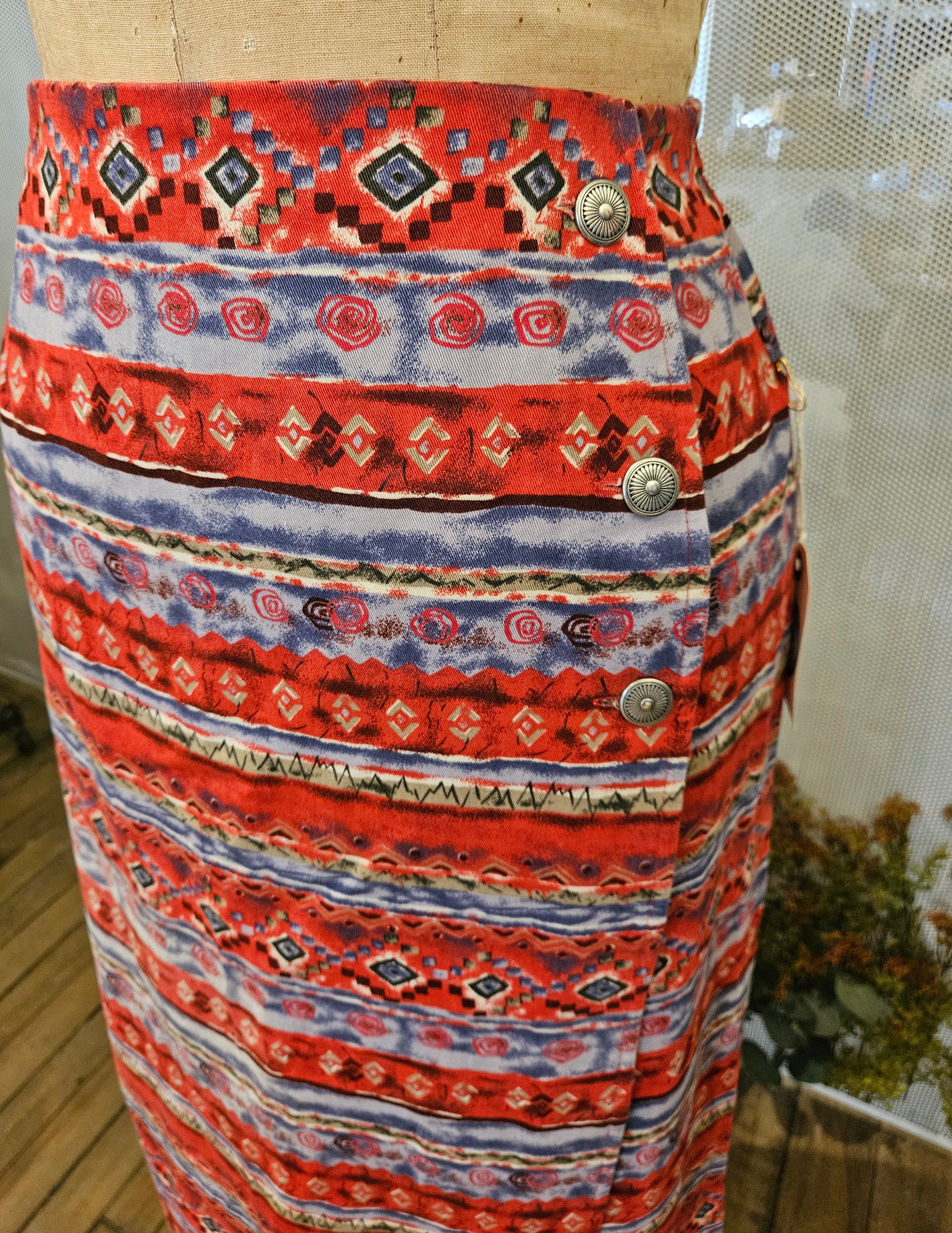 1990’s Patterned Wrap Skirt